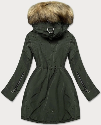Damska parka z futrzaną podszewką army (m-21506)