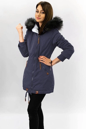 WODOODPORNA PARKA DAMSKA GRANATOWA (M-923)