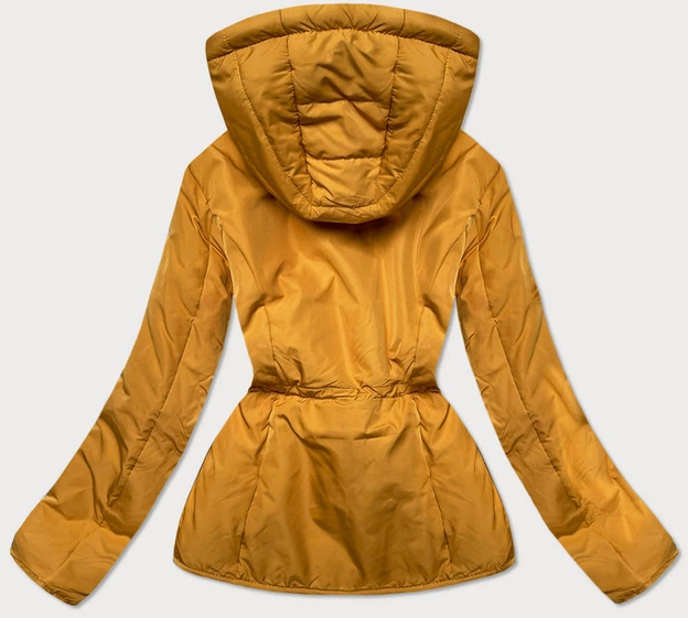 Pikowana przejściowa kurtka damska żółta (m168)