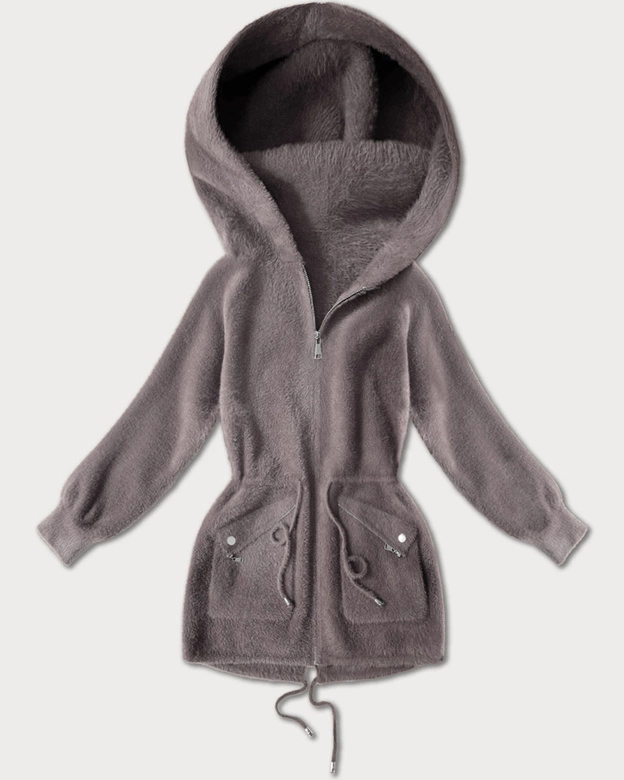 Narzutka alpaka z kieszeniami kakao (W010#)