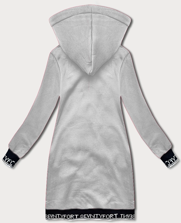 Rozpinana długa bluza damska LHD jasnoszara (AMG-173)