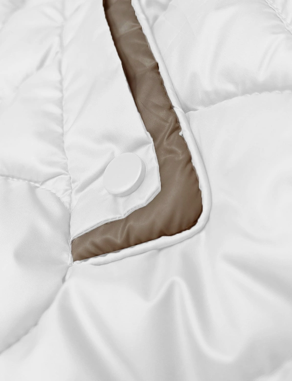 Bezrękawnik damski z ozdobnym pikowaniem S'West perłowy (B8338-9)