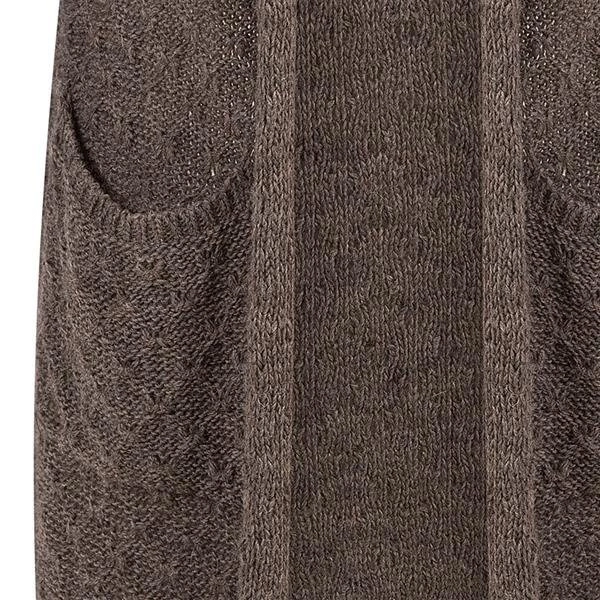 DŁUGI KARDIGAN Z KAPTUREM BRĄZOWY (SW000)