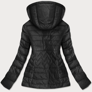 CIENKA PIKOWANA KURTKA DAMSKA CZARNA (68-1938)