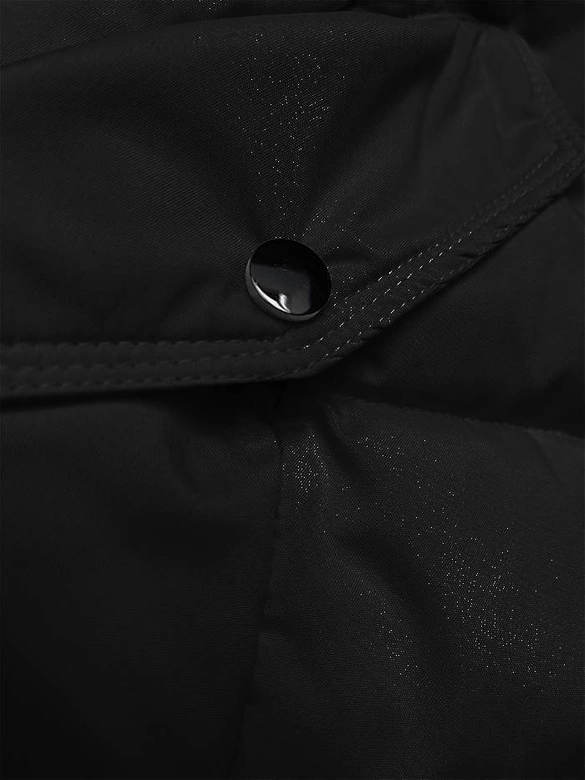 Puchowa zimowa kurtka damska czarna (2M-007)