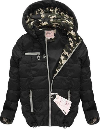 KURTKA LEKKA BOMBKA CZARNA (W323)