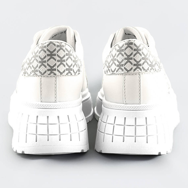 Sneakersy na grubej podeszwie białe (ad-576)