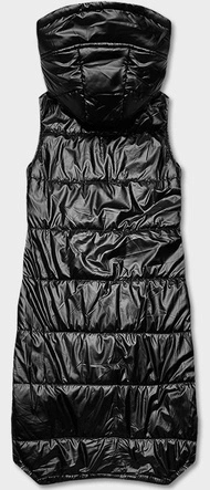 Kamizelka damska z asymetrycznym dołem czarna (B8129-1)