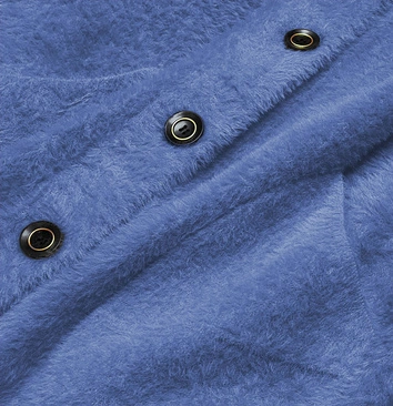 Krótka narzutka na guziki alpaka niebieska (537)