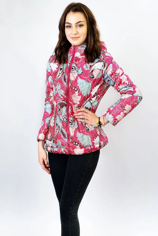 Damska kurtka dwustronna różowa (7174)