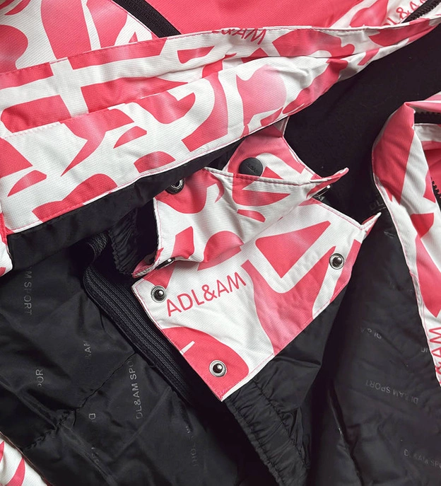 Damska kurtka zimowa narciarska z membraną różowa (w187)