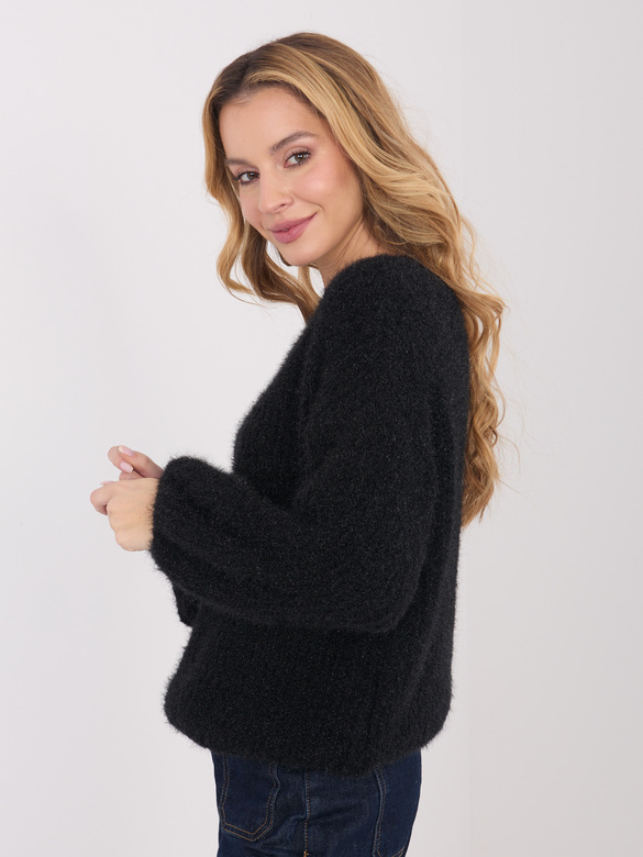 Damski sweter z bufiastymi rękawami Goodlookin czarny (1612)
