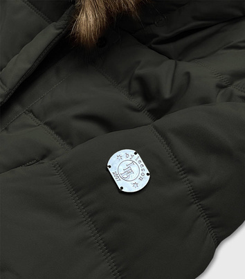 Parka zimowa damska na futrze army (m-21013)