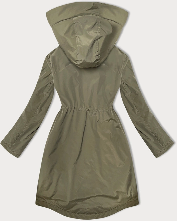 Lekko ocieplana kurtka damska z kapturem LHD oliwkowa (LHD-24589)