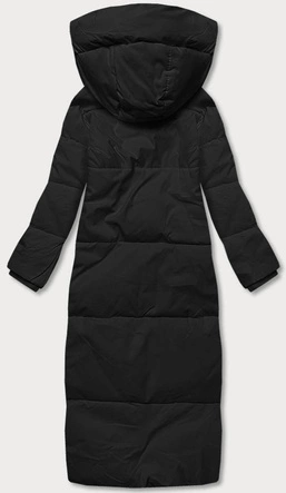 Długa kurtka zimowa damska czarna (AG3-3031)