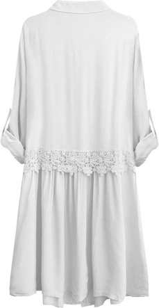 BAWEŁNIANA SUKIENKA KOSZULOWA BIAŁA (307ART)