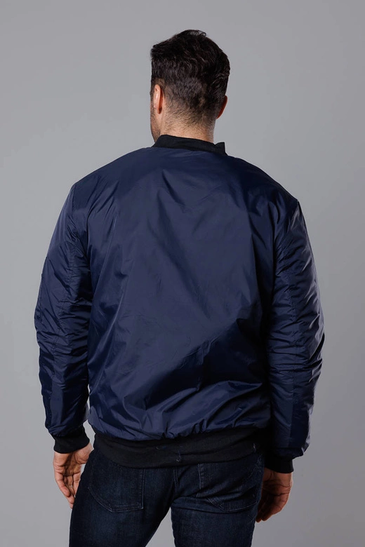 Męska kurtka bomberka z pikowaną podszewką granatowa (AK95-2)