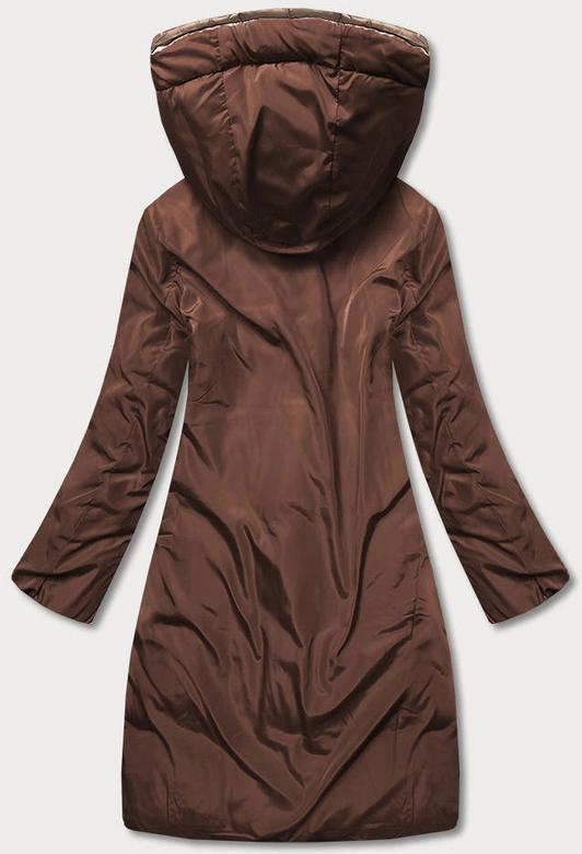 DŁUGA DWUSTRONNA KURTKA ZIMOWA CAMEL/BRĄZ (L22-9852-301/300)