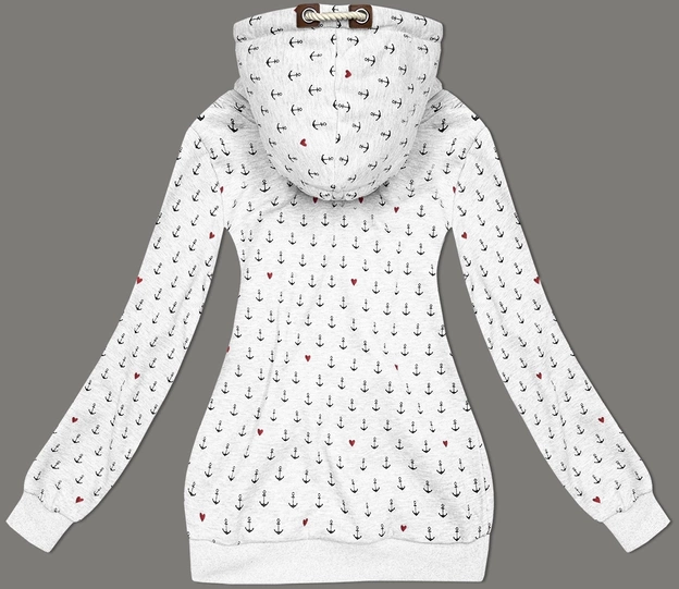 Wzorzysta bluza damska jasnoszara (2304)