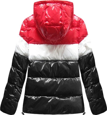 KRÓTKA LAKIEROWANA KURTKA DAMSKA CZARNA (7691)