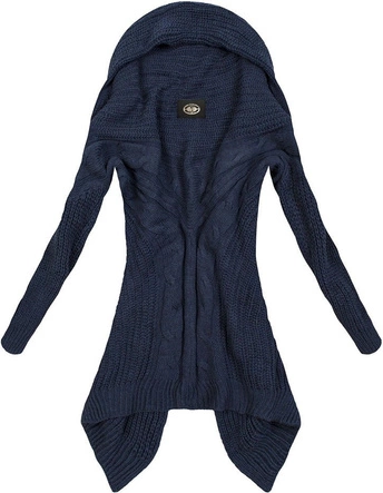 KARDIGAN Z WYDŁUŻONYMI BOKAMI GOOD77/1 GRANATOWY