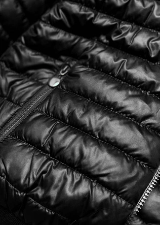 DWUSTRONNA KRÓTKA KURTKA DAMSKA ZIMOWA CZARNA (H1032-01)