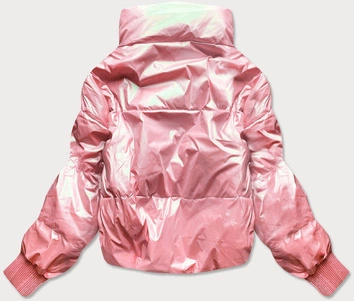 KRÓTKA KURTKA DAMSKA OVERSIZE RÓŻOWA (651ART)