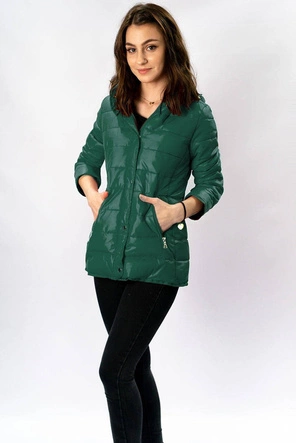 DAMSKA KURTKA PIKOWANA ZIELONA (W351)