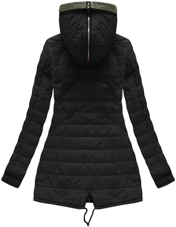 DWUSTRONNA KURTKA Z KAPTUREM KHAKI (XW622X)