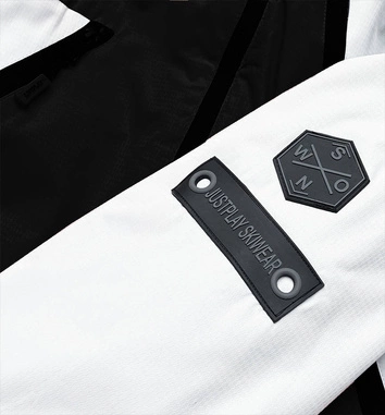 DAMSKA KURTKA ZIMOWA NARCIARSKA CZARNO-BIAŁA (B2377)