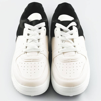 Dwukolorowe sneakersy damskie biało-czarne (xwh2120x)