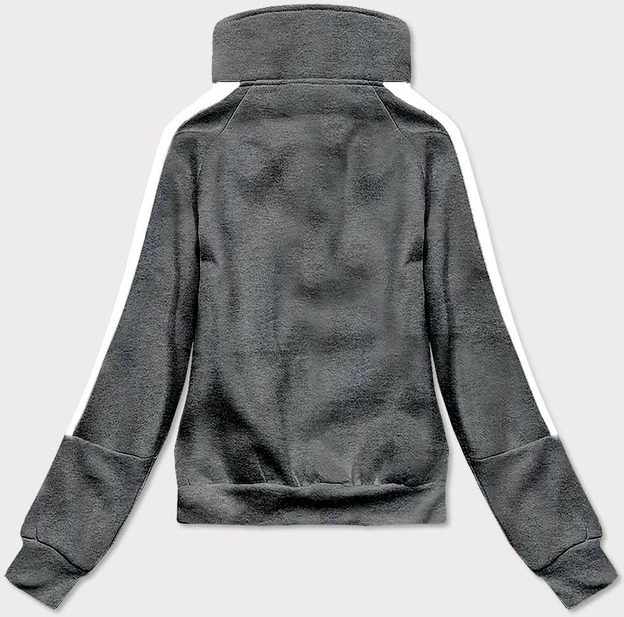 Rozpinana bluza damska ze stójką szara ciemna (26038)
