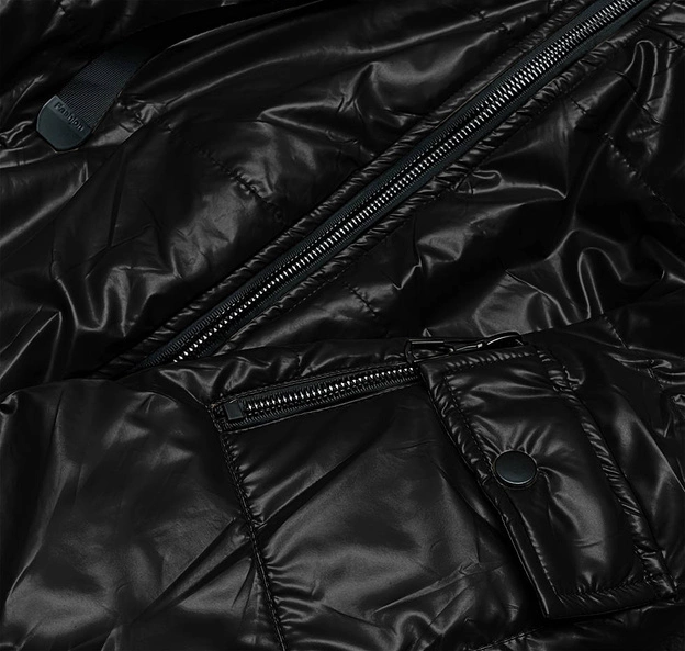 Krótka kurtka damska czarna (B8138-1)