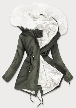 ZIMOWA PARKA DAMSKA KHAKI (D-196)