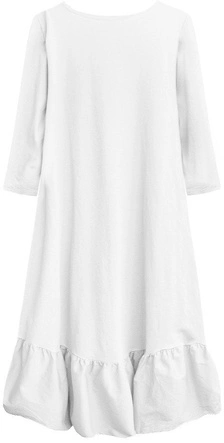 BAWEŁNIANA SUKIENKA OVERSIZE BIAŁA (403ART)