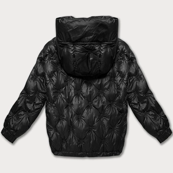 Oversizowa kurtka pikowana z kapturem Minority czarna (M2-6510-1)