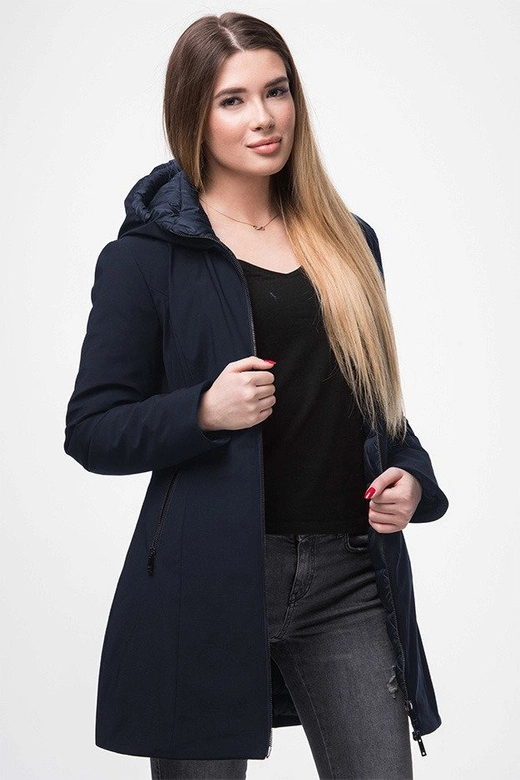 KURTKA Z KAPTUREM GRANATOWA (J18-006)