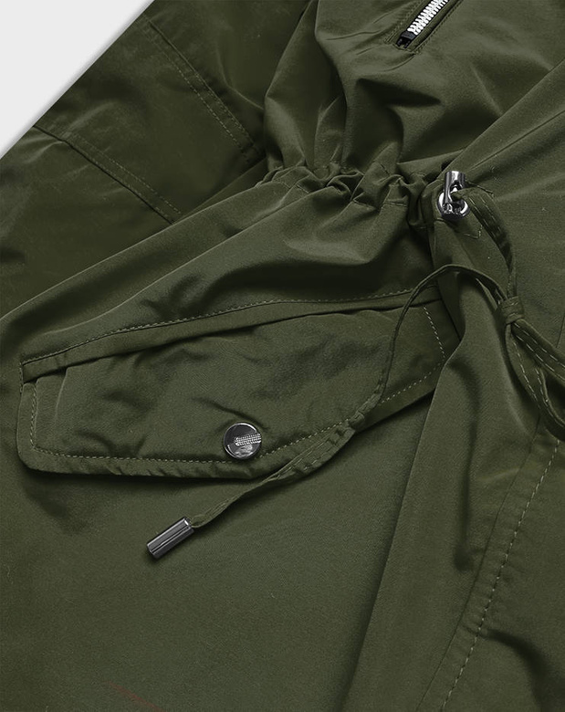 Dwustronna damska kurtka zimowa khaki-czarna (w557-1big)