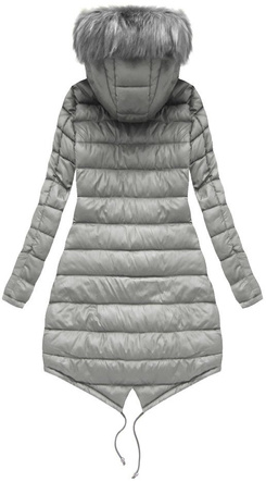 DWUSTRONNA PARKA Z KAPTUREM KHAKI-SZARA (K772)