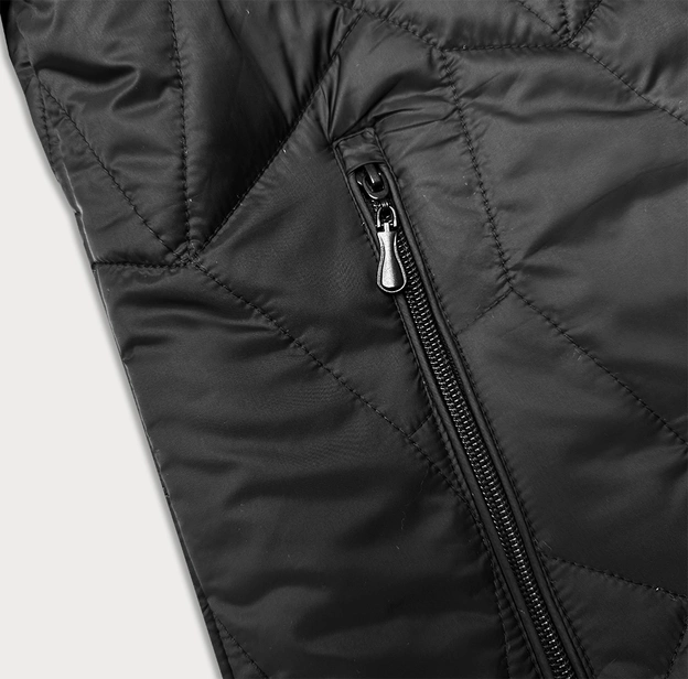 Damska kurtka z odpinanym kapturem plus size J Style czarna (16M9268-392)