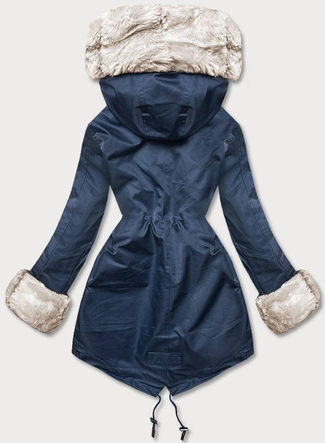 Parka z futrzaną podpinką granatowa (5M763-215)