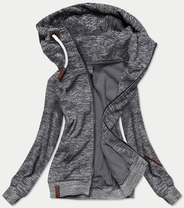 BLUZA DRESOWA DAMSKA MELANŻ GRAFIT (58331)