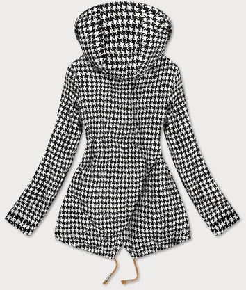 DWUSTRONNA KURTKA PARKA DAMSKA ŻÓŁTA-PEPITKA (B9571)