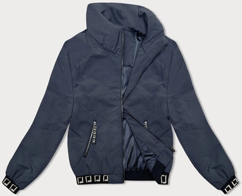 Krótka kurtka damska ze stójką granat (5M3161)