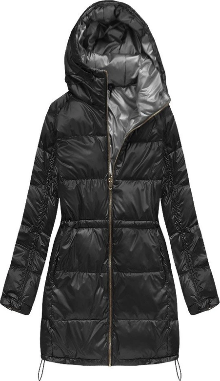 Dwustronna zimowa damska kurtka czarna (1908)