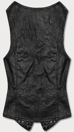 Kamizelka damska z ekoskóry czarna (DSW-1007)