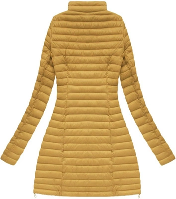 DŁUŻSZA PIKOWANA KURTKA MUSZTARDOWA (7220)