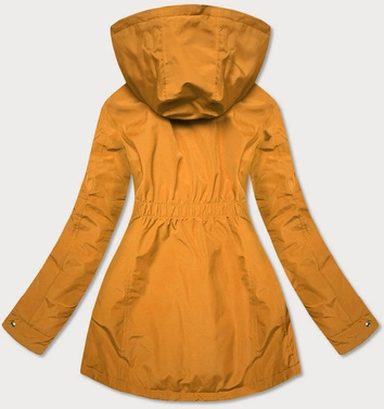 Dwustronna taliowana kurtka damska żółta-pepitka (m-163)