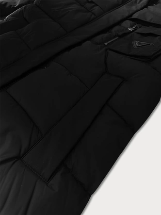 Kurtka zimowa z łączonych materiałów Libland czarna (7820)