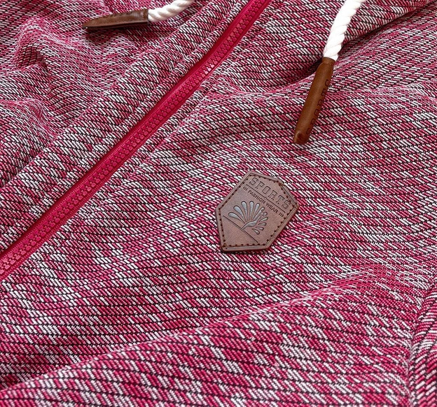 BLUZA DRESOWA DAMSKA MELANŻ BORDO (58331)